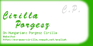 cirilla porgesz business card